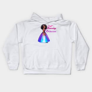 Self rescuing afro princess ! beautiful  black girls with Afro hair, brown skin. The best Gifts for black women 2022 Kids Hoodie